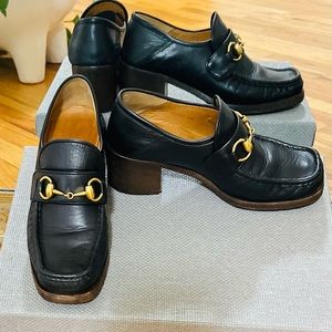 Gucci Horsebit Accent Leather Loafers Pumps